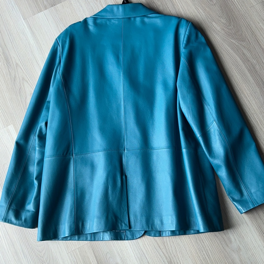 Pendleton Leather Vintage Blazer/Jacket Teal L/Xl - image 6